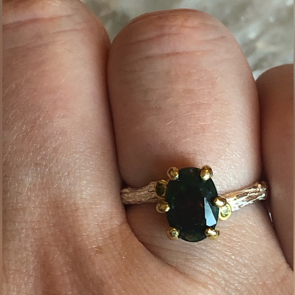 Sterling silver and genuine opal ring size 9